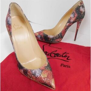 New Christian Louboutin Glitter Plume Multi So Kate‎ 120 Pumps 37
